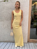 Openwork Sleeveless Maxi Dress - Trendsi