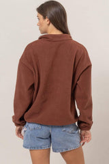 HYFVE Fleece Color Block Half Zip Sweatshirt - Trendsi - Flyclothing LLC