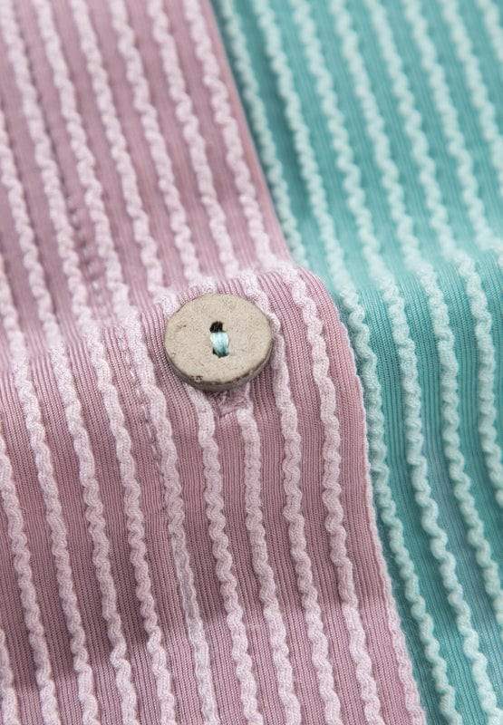 Color Block Corded Button Up Shacket - Trendsi - Flyclothing LLC