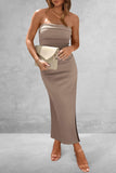 Slit Tube Midi Dress - Trendsi