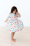 Classic Christmas 3/4 Sleeve Ruffle Twirl Dress - Mila & Rose ® - Flyclothing LLC