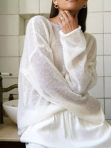 Boat Neck Dropped Shoulder Sweater - Trendsi - Flyclothing LLC