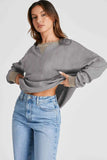 Waffle-Knit Long Sleeve Sweatshirt - Trendsi - Flyclothing LLC
