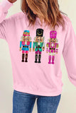 Nutcracker Graphic Round Neck Long Sleeve Sweatshirt - Trendsi - Flyclothing LLC