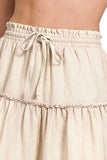 Zenana Tencel Washed Tiered Mini Skirts - Trendsi