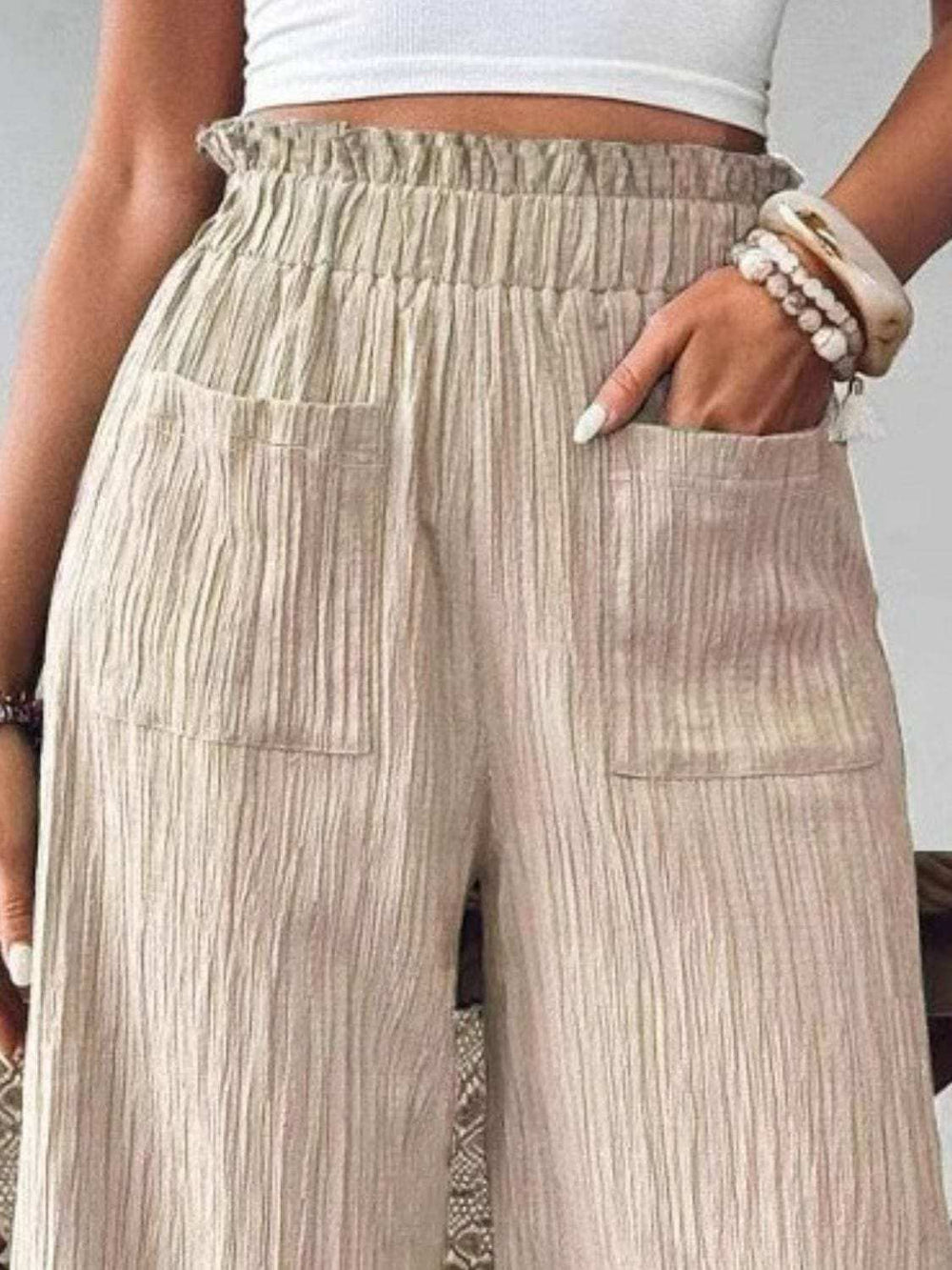 High Waist Wide Leg Pants - Trendsi - Flyclothing LLC