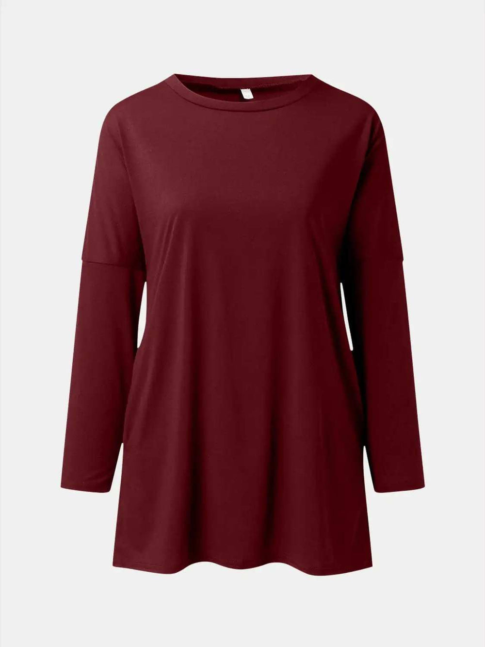 Full Size Round Neck Long Sleeve T-Shirt - Trendsi - Flyclothing LLC