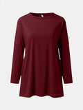 Full Size Round Neck Long Sleeve T-Shirt - Trendsi - Flyclothing LLC