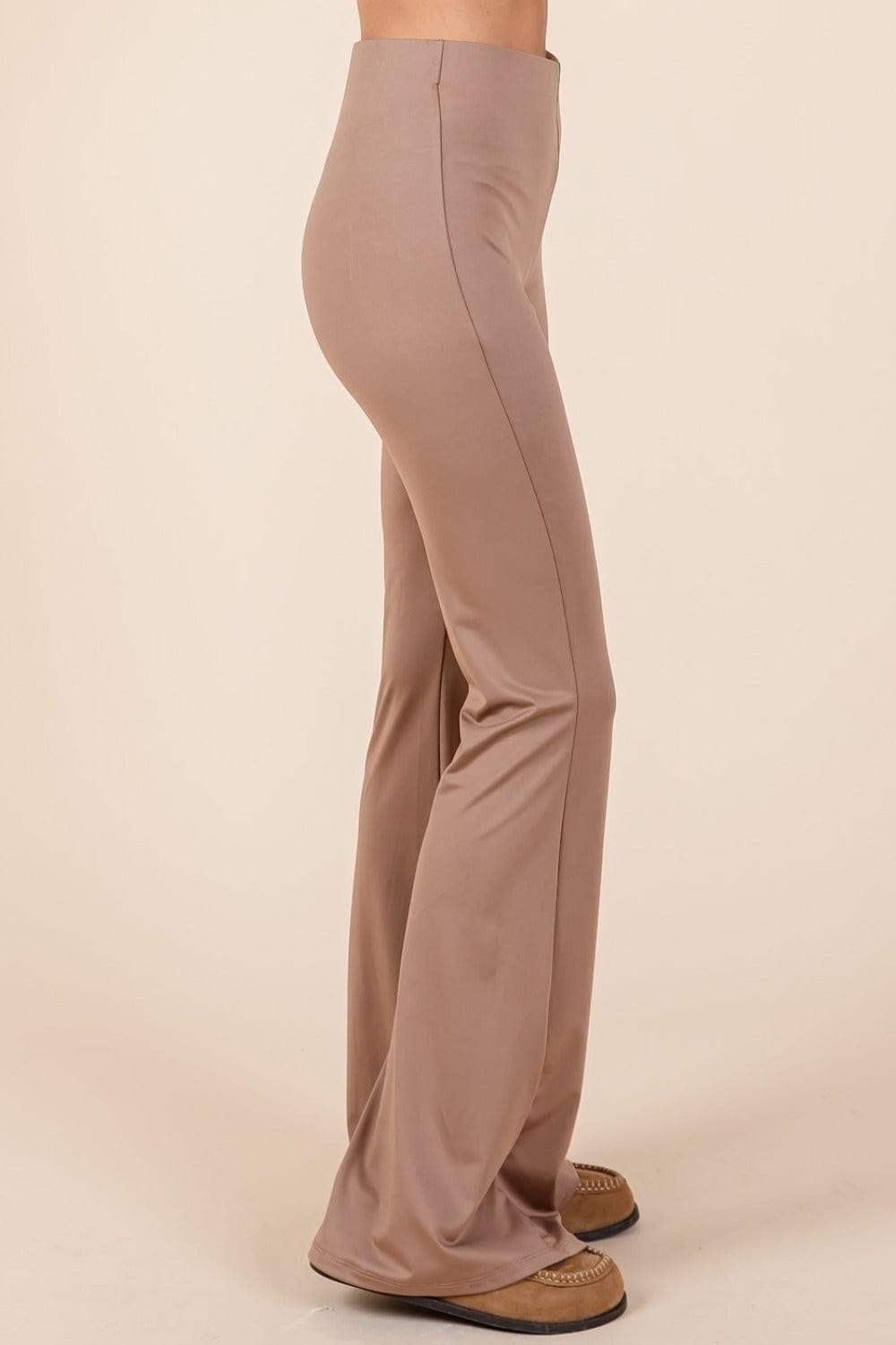 Mittoshop Stretchy Soft Elastic Waist Flare Pants - Trendsi - Flyclothing LLC