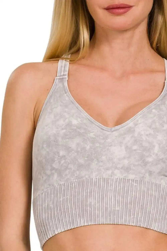 Zenana Washed Crisscross Strap Back Seamless Tank Top - Trendsi - Flyclothing LLC