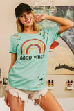 BiBi Cotton Slub Laser Top American Cow Boy Graphic - Trendsi