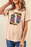 Sequin Round Neck Short Sleeve T-Shirt - Trendsi - Flyclothing LLC