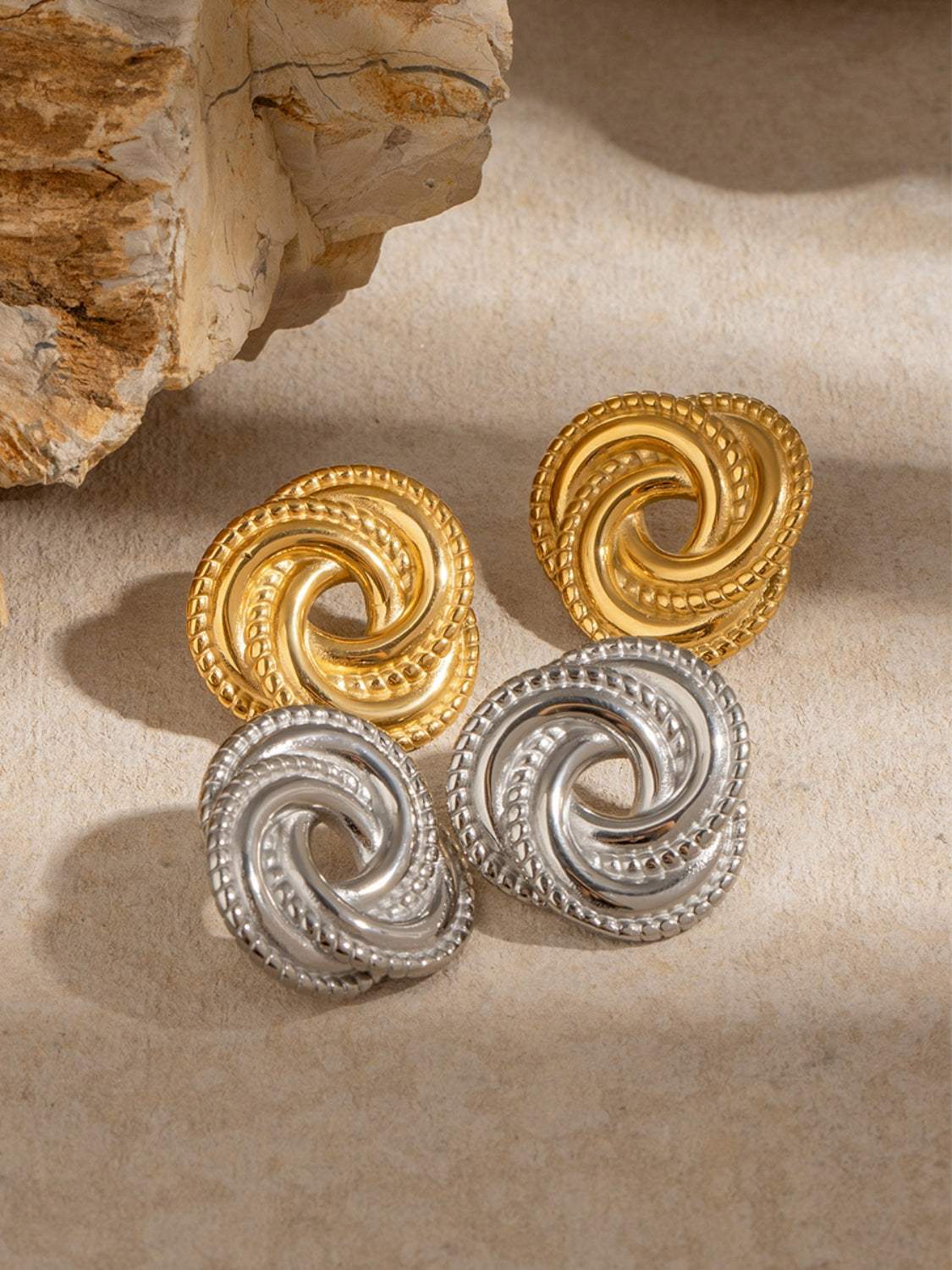 Stainless Steel Volution Stud Earrings - Trendsi - Flyclothing LLC