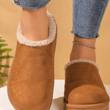 Plush Lined Round Toe Slippers - Trendsi - Flyclothing LLC