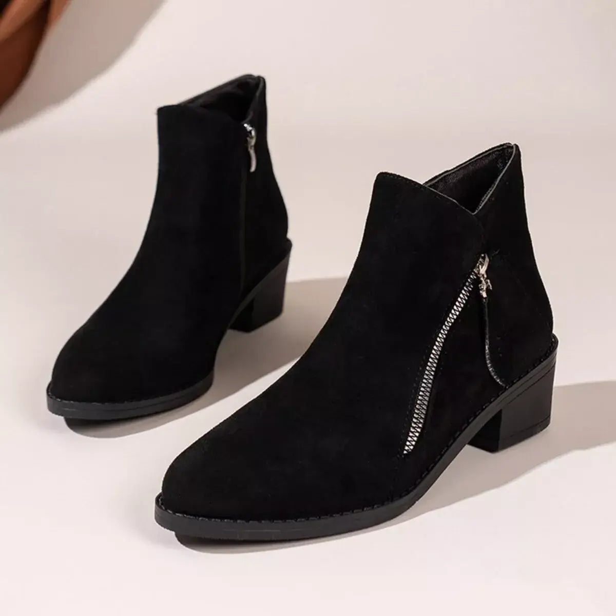 Point Toe Block Heels Boots - Trendsi - Flyclothing LLC