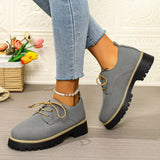 Round Toe Lace-Up Loafers - Trendsi - Flyclothing LLC