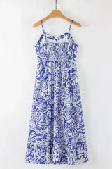 Floral Print Spaghetti Strap High Waist Dress - Trendsi - Flyclothing LLC
