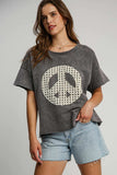 Umgee Full Size Mineral Wash T-Shirt with Lace Applique Plus Size - Trendsi - Flyclothing LLC