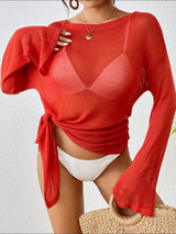Round Neck Slit Cover-Up - Trendsi - Flyclothing LLC
