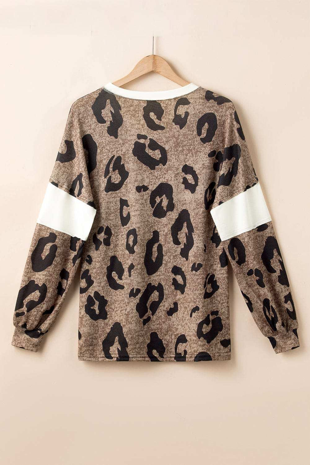 Leopard V-Neck Long Sleeve Blouse - Trendsi - Flyclothing LLC