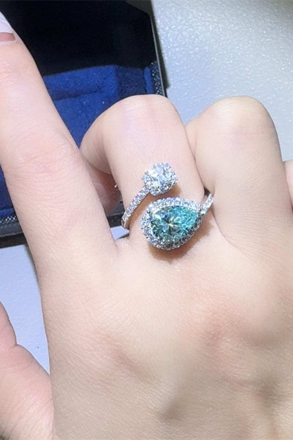 2 Carat Moissanite 925 Sterling Silver Bypass Ring - Trendsi - Flyclothing LLC