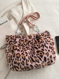 Faux Fur Leopard Shoulder Bag - Trendsi - Flyclothing LLC