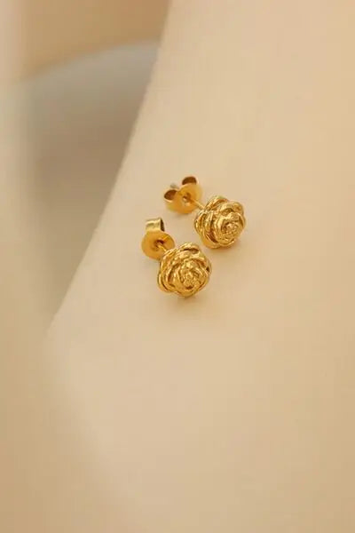Titanium Steel Flower Stud Earrings - Trendsi - Flyclothing LLC