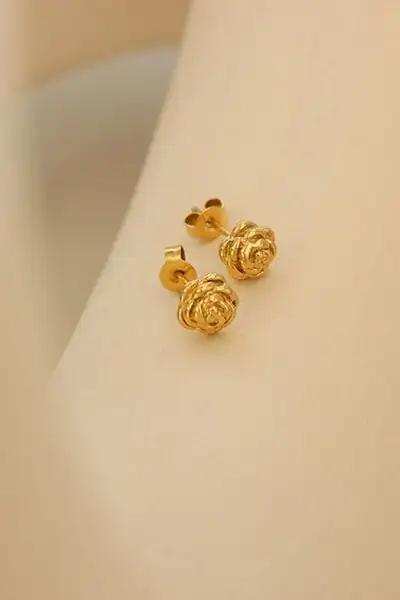 Titanium Steel Flower Stud Earrings - Trendsi - Flyclothing LLC