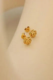 Titanium Steel Flower Stud Earrings - Trendsi