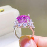 10 Carat Moissanite Zircon 925 Sterling Silver Ring - Trendsi