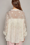 POL Eyelet Button Up Shirt - Trendsi