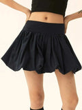 Ruched Bubble Hem Mini Skirt - Trendsi - Flyclothing LLC