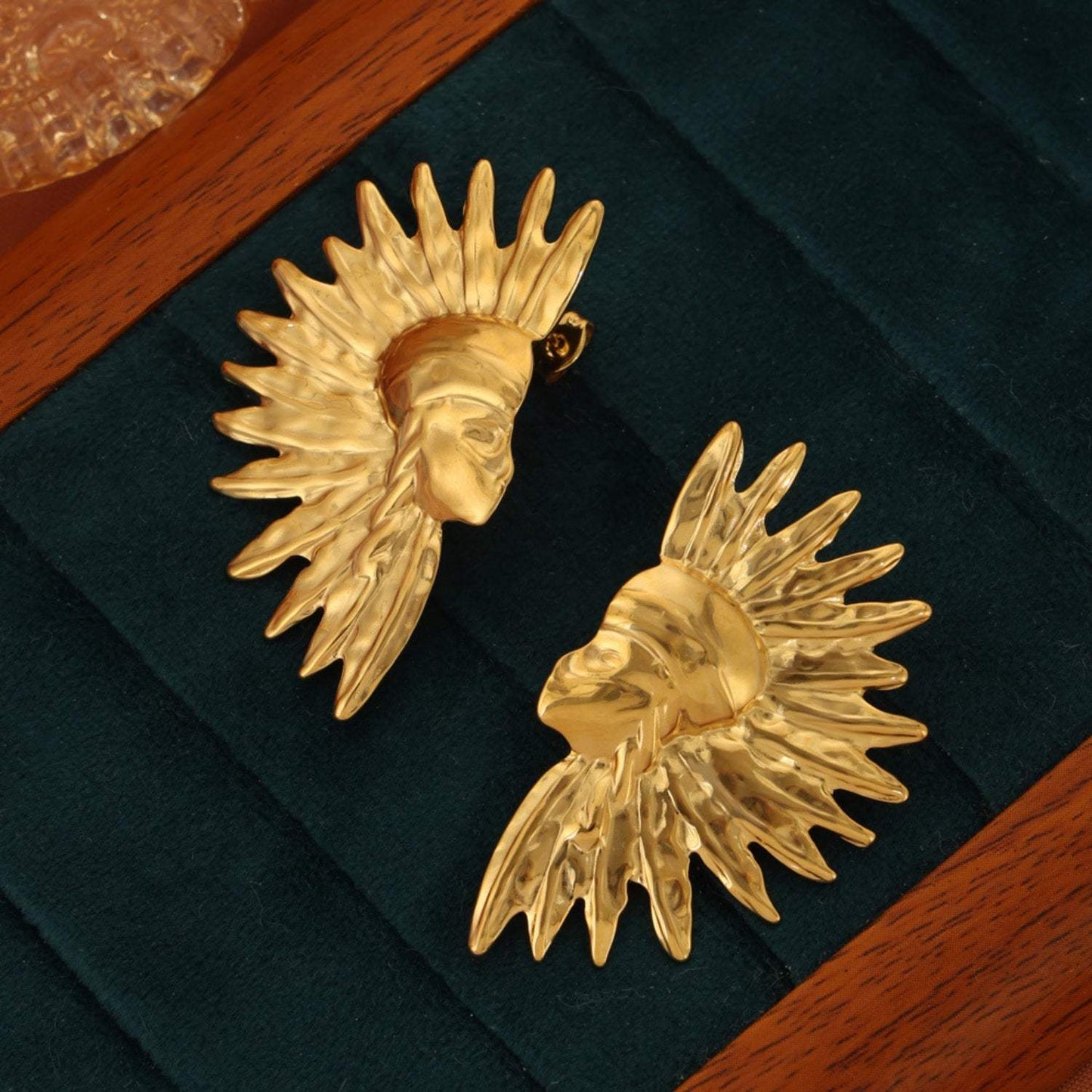 Titanium Steel Gold-Plated Earrings - Trendsi - Flyclothing LLC