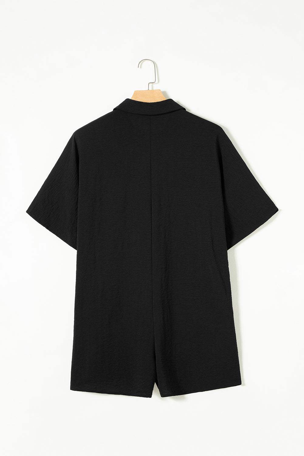 Half Button Collared Neck Romper - Trendsi - Flyclothing LLC