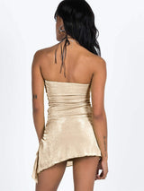 Slit Drawstring Sleeveless Wrap Dress - Trendsi - Flyclothing LLC