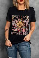 Graphic Round Neck Short Sleeve T-Shirt - Trendsi - Flyclothing LLC