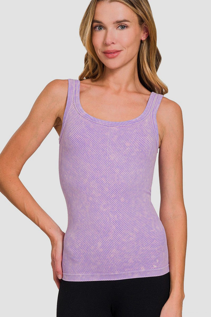 Zenana Ribbed Scoop Neck Tank - Trendsi