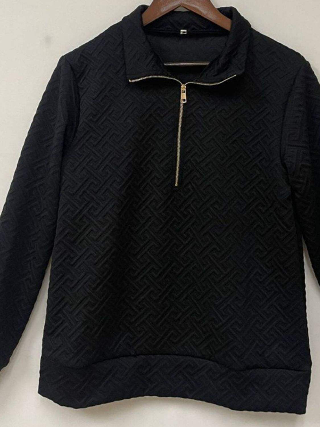 Textured Dropped Shoulder Long Sleeve Sweatshirt - Trendsi - Flyclothing LLC