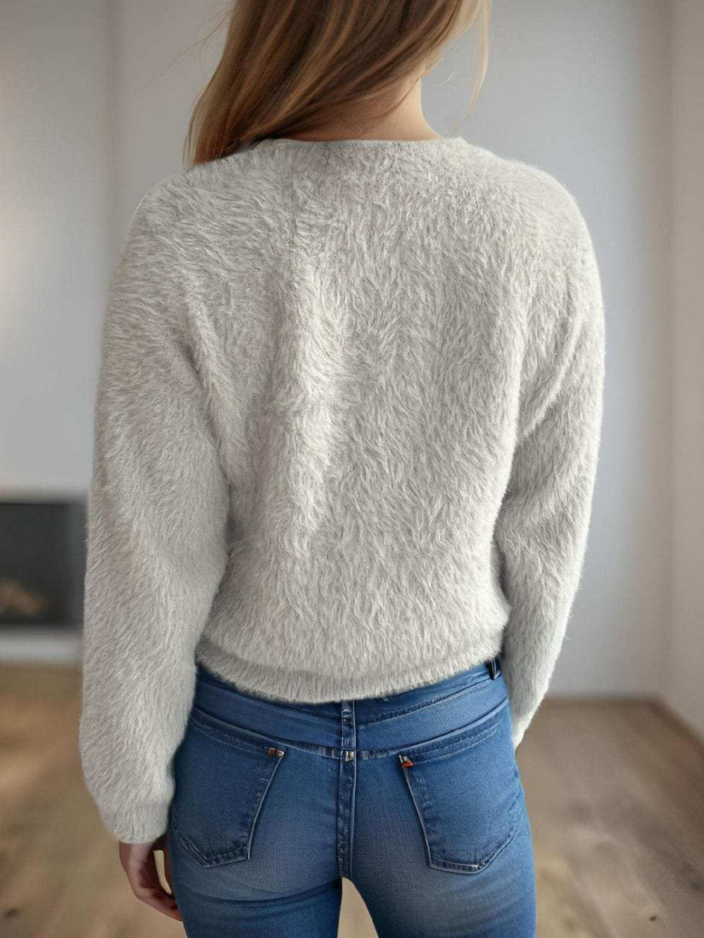 Cutout Knot Button Long Sleeve Cardigan - Trendsi - Flyclothing LLC