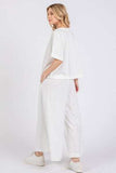 Ces Femme Half Button Half Sleeve Top and Pants Set - Trendsi - Flyclothing LLC