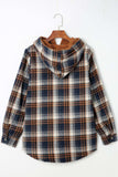 Plaid Button Up Long Sleeve Hooded Jacket - Trendsi - Flyclothing LLC