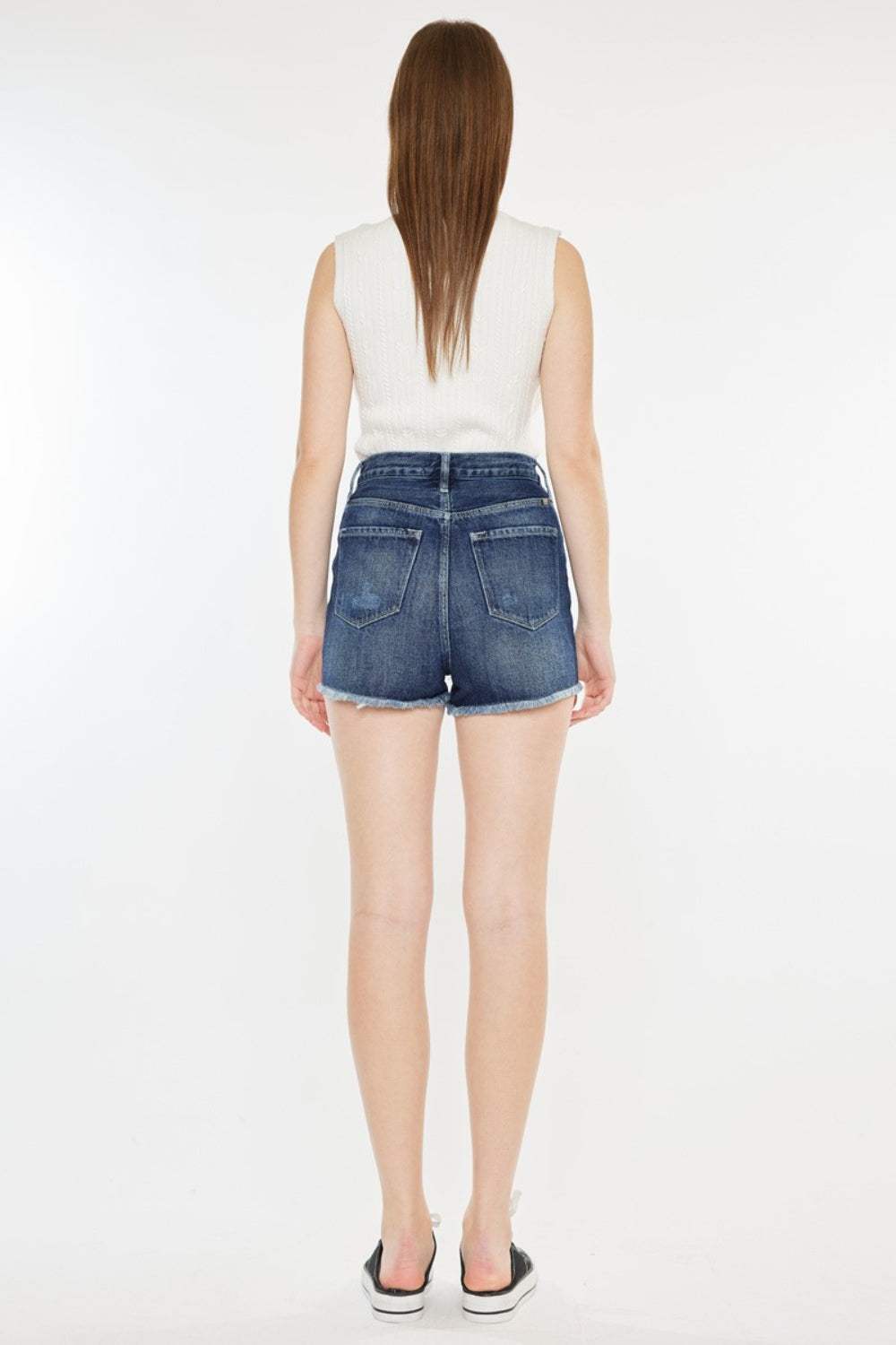 Kancan Raw Hem Button Fly Denim Shorts - Trendsi - Flyclothing LLC