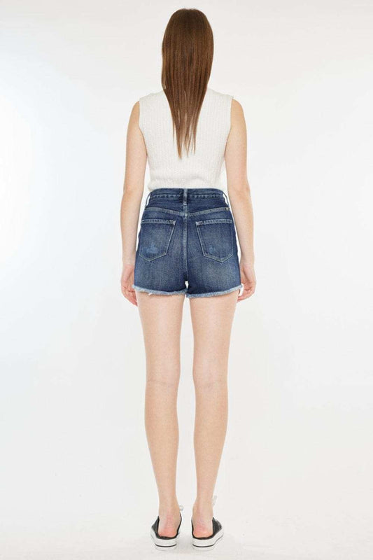 Kancan Raw Hem Button Fly Denim Shorts - Trendsi - Flyclothing LLC