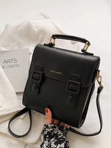 Double Buckle Square Backpack Bag - Trendsi - Flyclothing LLC