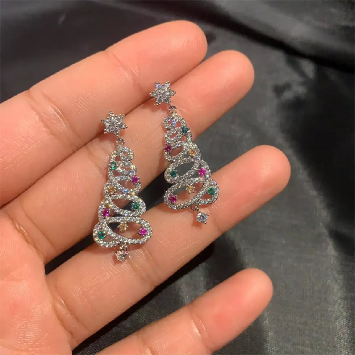 Christmas Tree Dangle Earrings - Trendsi - Flyclothing LLC