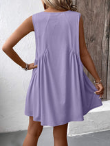Ivy Lane Ruched V-Neck Sleeveless Mini Dress - Trendsi - Flyclothing LLC