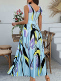 Devine Printed Sleeveless Maxi Dress - Trendsi - Flyclothing LLC