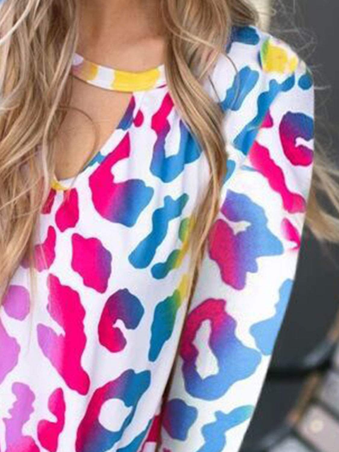 Cutout Round Neck Long Sleeve T-Shirt - Trendsi - Flyclothing LLC
