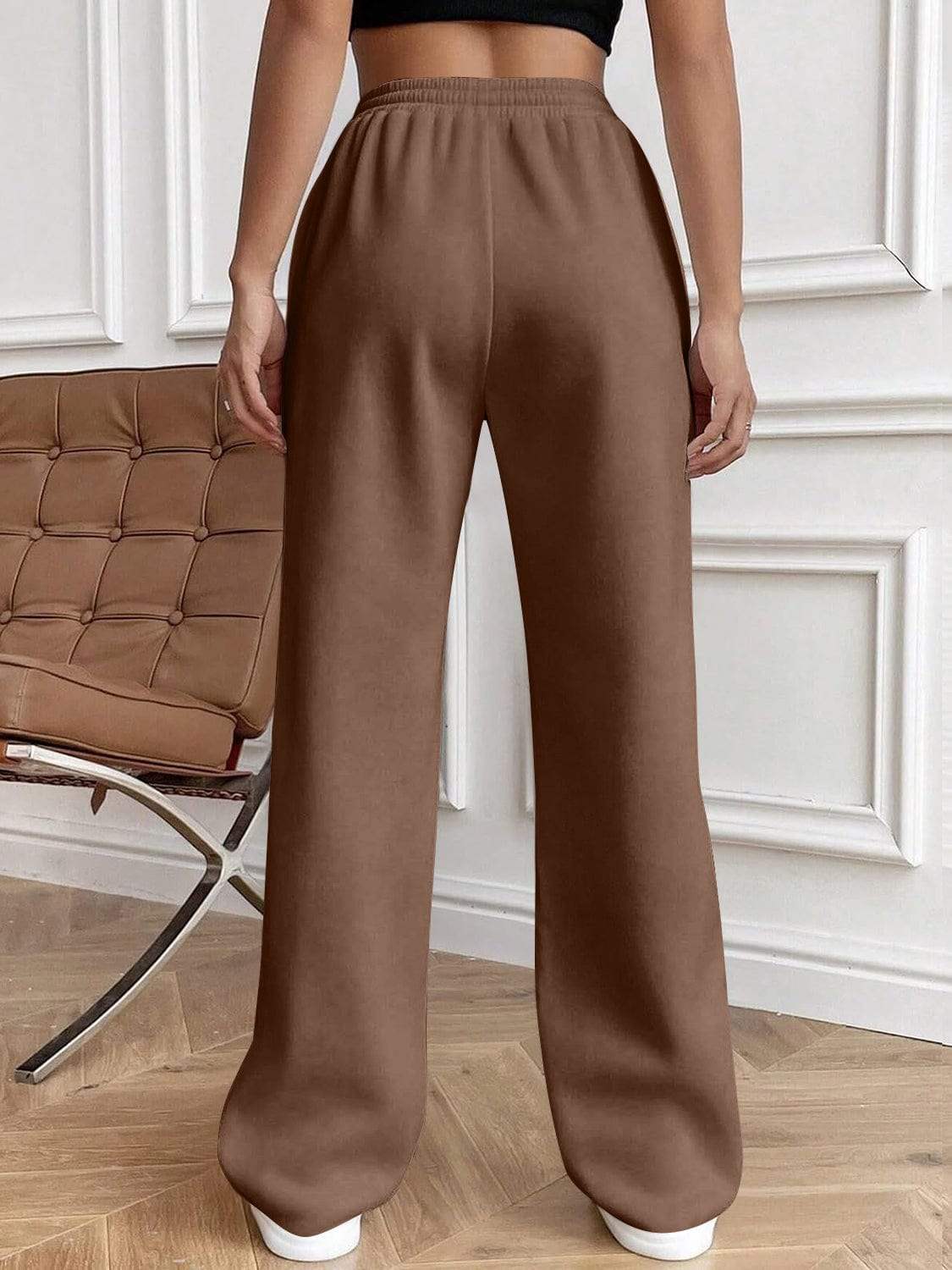 Drawstring Elastic Waist Pants with Pockets - Trendsi - Flyclothing LLC