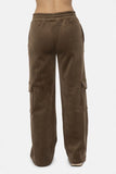 Mono B Elastic Waist Corduroy Cargo Pants - Trendsi